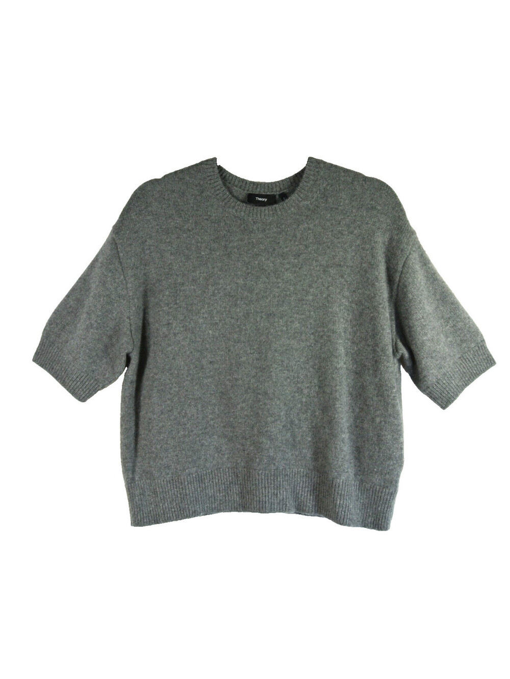 NEW, Theory Cropped Cashmere Sweater in Gray Sz L #S7633 - Picture 3 of 7
